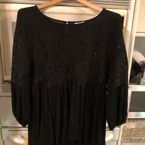 Anthropologie Deletta Black Cut Out Top